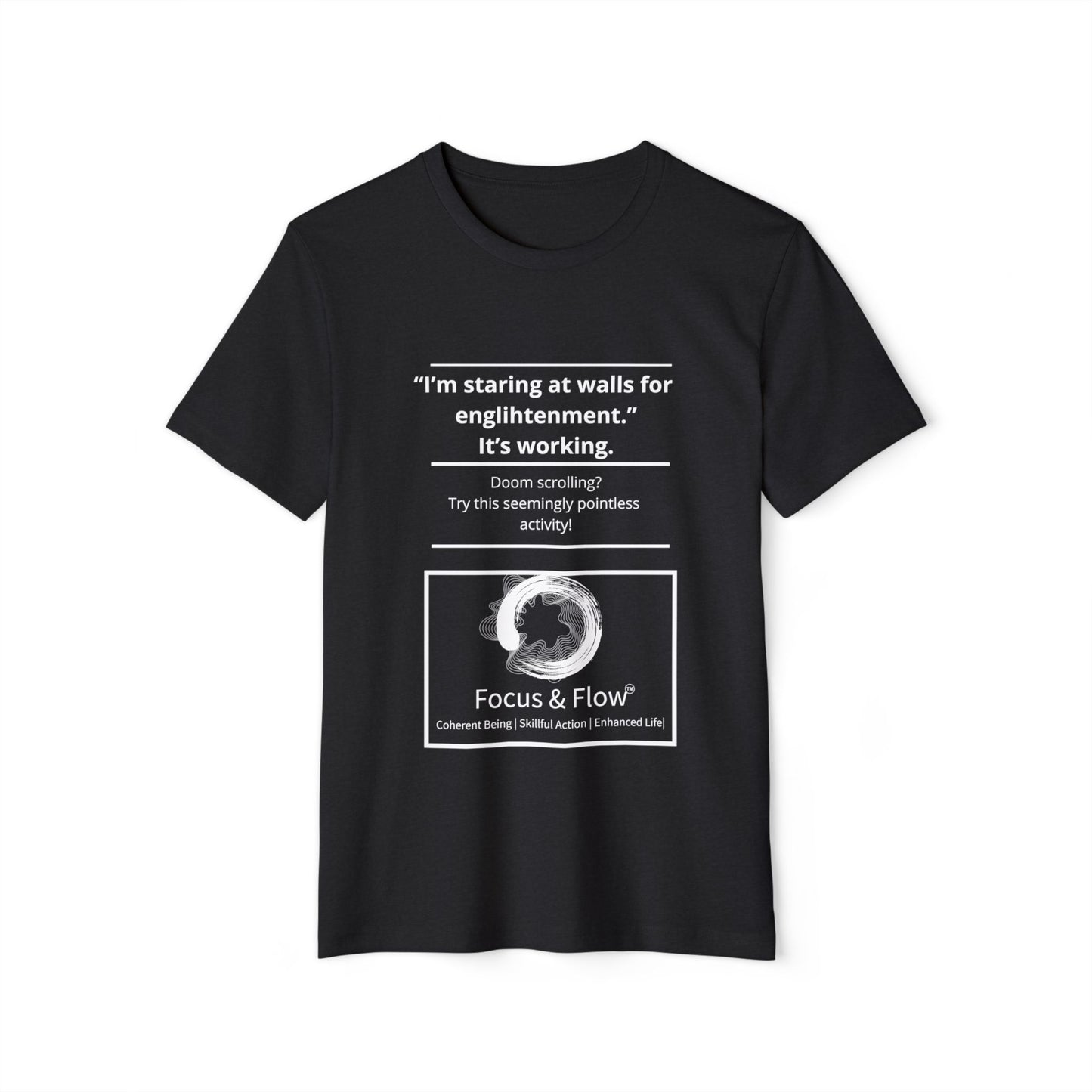Staring Mindfulness Tee: Recycled Organic Unisex T-Shirt, Gift for Yogis, Eco-Friendly Shirt, Meditation Wear, Relaxation Outfit