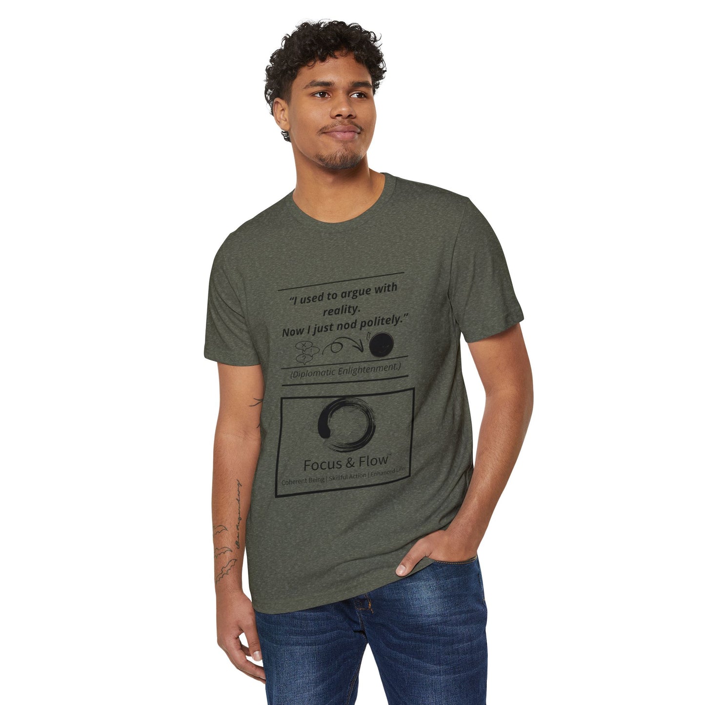 Copy of Staring Mindfulness Tee: Recycled Organic Unisex T-Shirt, Gift for Yogis, Eco-Friendly Shirt, Meditation Wear, Relaxation Outfit